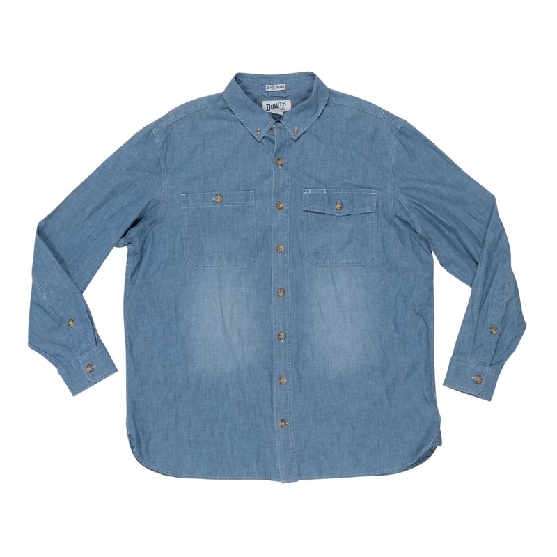 Duluth Trading Co CoolMax Chambray Standard Fit Long Sleeve Shirt - Men's