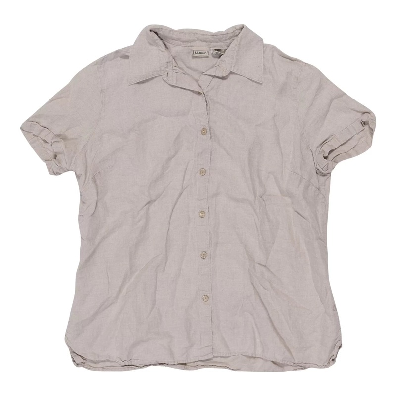 L.L. Bean Linen Short-Sleeve Button Down Shirt - Women's