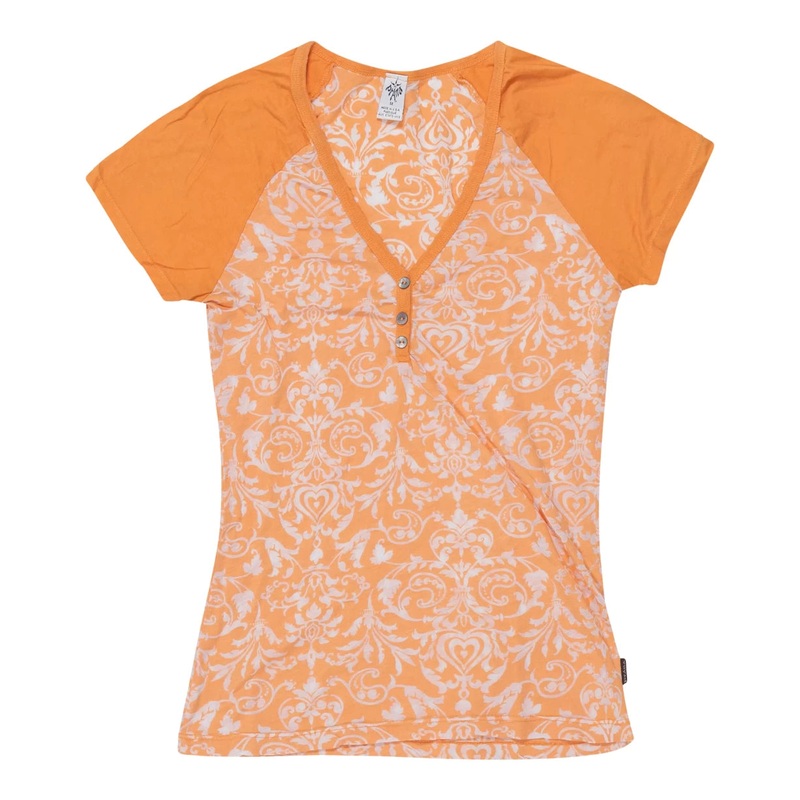 PrAna Short Sleeved Burnout Damask Henley Top - Women's