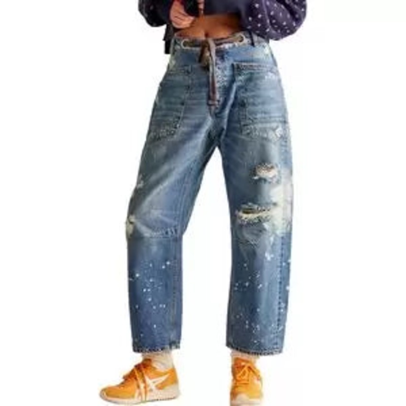 Free People Moxie Low Slung Pull On Barrel Pant