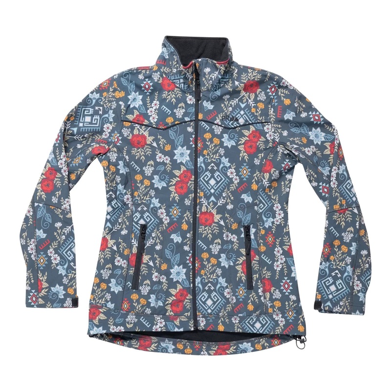 Power River Outfitters Floral Aztec Charcoal Softshell Jacket - Women's