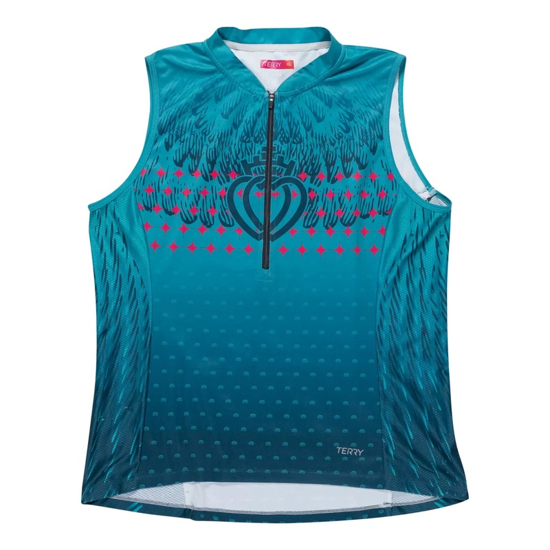 Terry Cycling Breakaway Sleeveless Jersey Teal